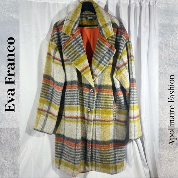 EVA FRANCO FOR ANTHROPOLOGIE CAMILLE FAUX FUR COAT IN GREY MULTI XL NEW - Picture 6 of 8